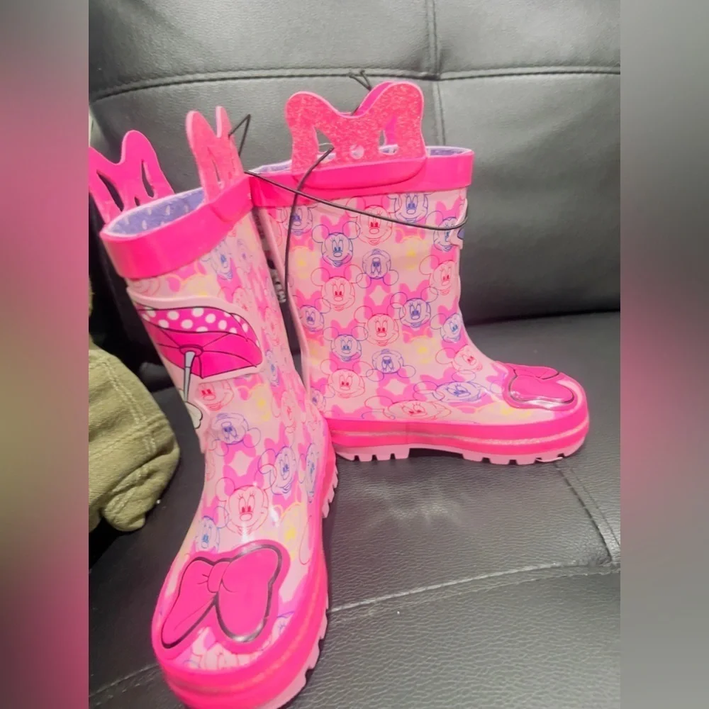 Minnie Mouse Toddler Girls Rain Boots, Sizes 5/6 NEW